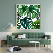 Monstera-Blätter | Einfache moderne Wasserfarbe Poster