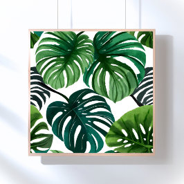 Monstera-Blätter | Einfache moderne Wasserfarbe Poster