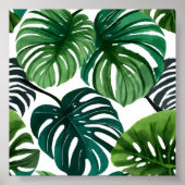 Monstera-Blätter | Einfache moderne Wasserfarbe Poster (Vorne)