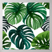 Monstera Blätter | Einfache moderne Wasserfarbe Poster (Vorne)
