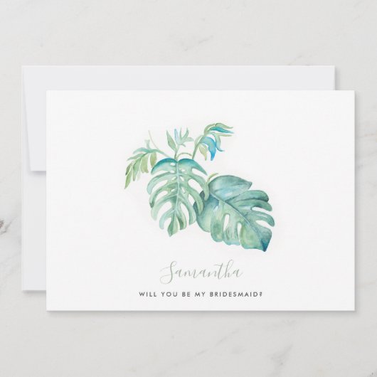 Monstera Blätter Feiertagskarte (Vorderseite)