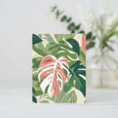 Monstera-Blätter Feiertagskarte (Stehend Vorderseite)