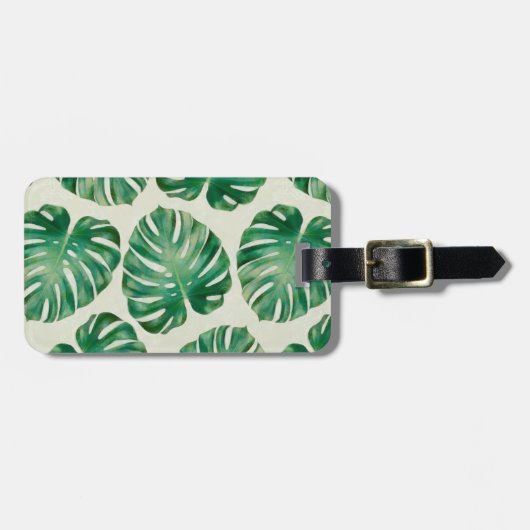 Monstera-Blätter Gepäckanhänger (Vorderseite horizontal)