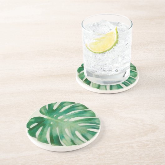 Monstera-Blätter Getränkeuntersetzer (Seite)