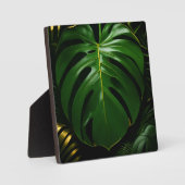 Monstera Blätter Gold Jungle Glamour Fotoplatte (Vorderseite)