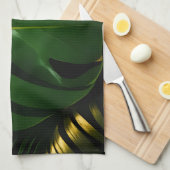 Monstera Blätter Gold Jungle Glamour Geschirrtuch (Viertel Falte)