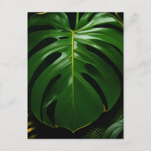 Monstera Blätter Gold Jungle Glamour Postkarte