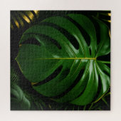 Monstera Blätter Gold Jungle Glamour Puzzle (Horizontal)
