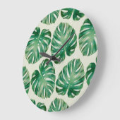 Monstera-Blätter Große Wanduhr (Winkel)