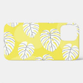 Monstera Blätter, hellgelber Hintergrund. Case-Mate iPhone Hülle (Rückseite (Horizontal))