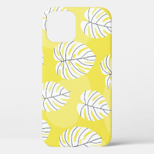 Monstera Blätter, hellgelber Hintergrund. Case-Mate iPhone Hülle