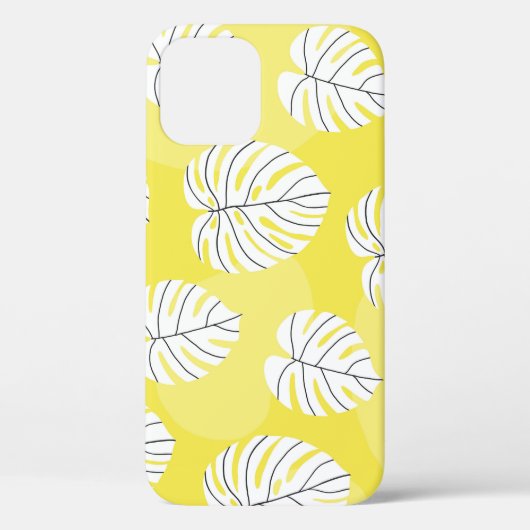 Monstera Blätter, hellgelber Hintergrund. Case-Mate iPhone Hülle (Rückseite)
