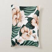 Monstera Blätter Hibiskus Dekokissen (Rückseite(Vertikal))