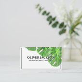 Monstera-Blätter | Hintergrund der Pflanze Visitenkarte (Stehend Vorderseite)