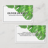 Monstera-Blätter | Hintergrund der Pflanze Visitenkarte (Vorne/Hinten)