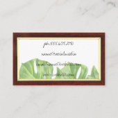 Monstera-Blätter | Holzrahmen Visitenkarte (Rückseite)