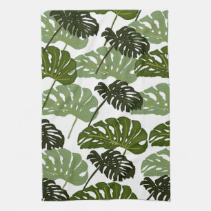 Monstera Blätter in der Grünen Küche Handtuch