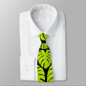 Monstera-Blätter in Lime Green und Schwarz Krawatte (Gebunden)