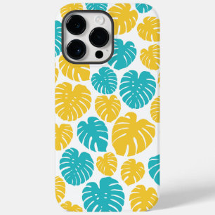 Monstera-Blätter in Türkis, Gelb und Weiß Case-Mate iPhone 14 Pro Max Hülle