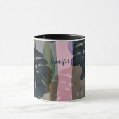 Monstera-Blätter individuelle Name Tasse (Zentrum)
