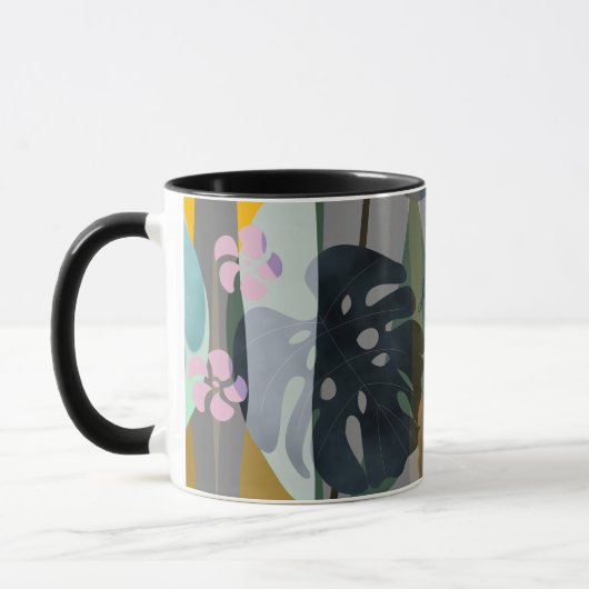 Monstera-Blätter individuelle Name Tasse (Links)