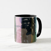 Monstera-Blätter individuelle Name Tasse (VorderseiteRechts)