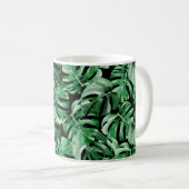 Monstera-Blätter Kaffeetasse (VorderseiteRechts)