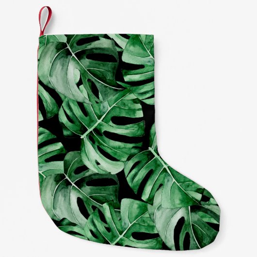 Monstera-Blätter Kleiner Weihnachtsstrumpf (Vorderseite)