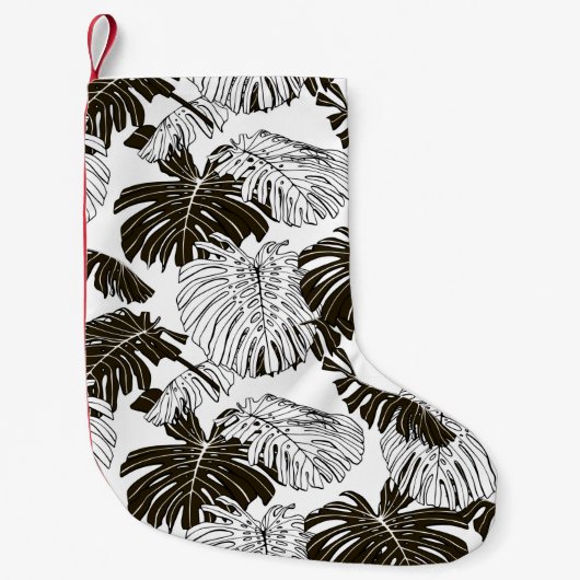 Monstera-Blätter Kleiner Weihnachtsstrumpf (Vorderseite)