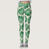 Monstera-Blätter Leggings (Vorderseite)