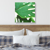 Monstera-Blätter Leinwanddruck (Insitu (Schlafzimmer))
