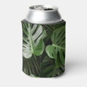 Monstera Blätter, luxuriöse tropische Anordnung. Dosenkühler (Kanne Rückseite)