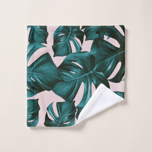 Monstera Blätter Muster #4 Badhandtuch Set (Waschlappen)