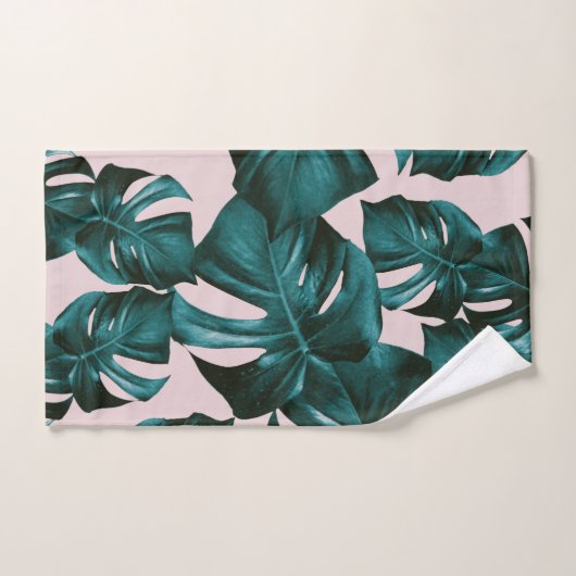 Monstera Blätter Muster #4 Badhandtuch Set (Handtuch)