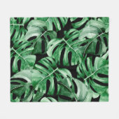 Monstera-Blätter-Muster Fleecedecke (Vorderseite (Horizontal))