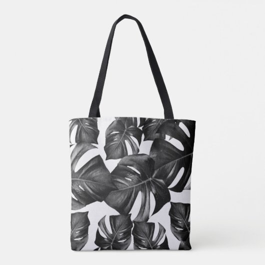 Monstera Blätter Muster Nr. 9 Tasche (Rückseite)