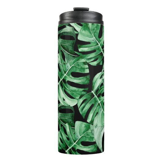 Monstera-Blätter-Muster Thermosbecher (Vorderseite)