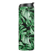 Monstera-Blätter-Muster Thermosbecher (Nach links gedreht)