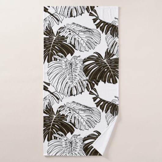 Monstera Blätter nahtlos Badehandtuch (Badehandtuch)