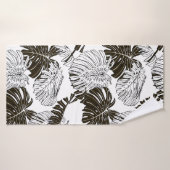 Monstera Blätter nahtlos Badehandtuch (Badehandtuch)