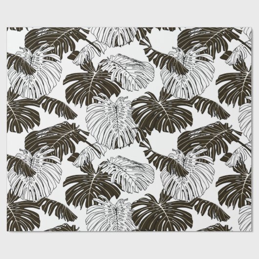 Monstera Blätter nahtlos Geschenkpapier (Flach)