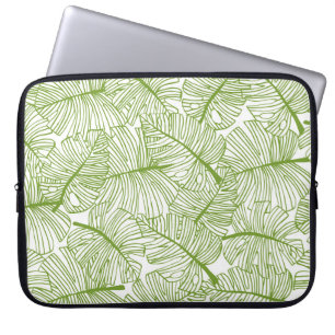 Monstera-Blätter, nahtloses florales Design. Laptopschutzhülle