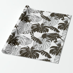 Monstera-Blätter nahtloses Muster Geschenkpapier