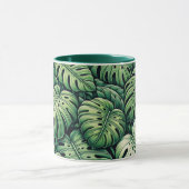 Monstera Blätter Pattern Tasse (Zentrum)