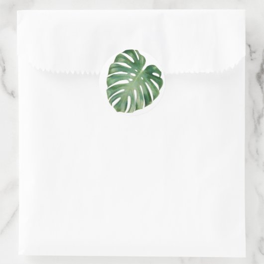 Monstera-Blätter Runder Aufkleber (Tasche)