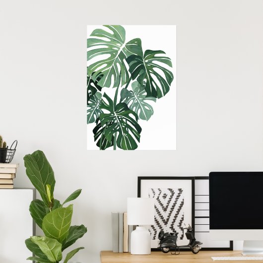 Monstera Blätter schließen Poster (Heimbüro)
