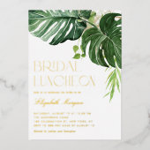 Monstera Blätter Sommer-Bridal Luncheon Folieneinladung (Vorderseite)
