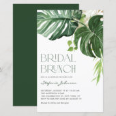 Monstera Blätter Summer Bridal Brunch Einladung (Vorne/Hinten)