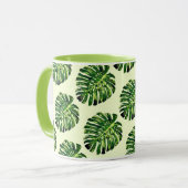 Monstera Blätter Tasse - Farbe auswählen (Vorderseite Links)