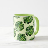 Monstera Blätter Tasse - Farbe auswählen (VorderseiteRechts)